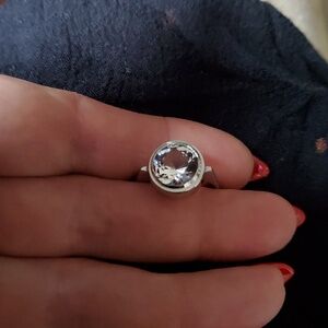 Genuine Aquamarine 4ct In Silver 935°A Ring 1940-1950